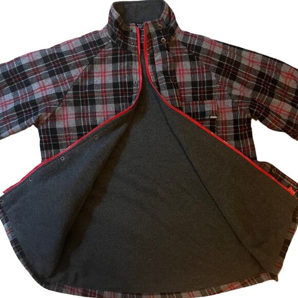 Vintage KAVU Plaid Wool Jacket Men’s Medium Red Black Full Zip Cabincore Tartan - Picture 2 of 10